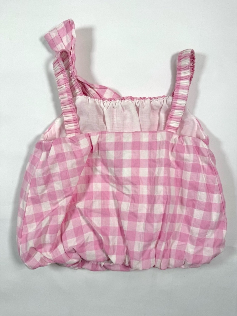NICOLE MILLER Girls Gingham Bow Bubble Top‎ Size 5 Preppy Cottagecore Summer - Picture 5 of 9
